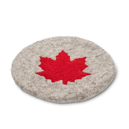 Abbott Felt Trivet Grey Maple Leaf - Bear Country Kitchen