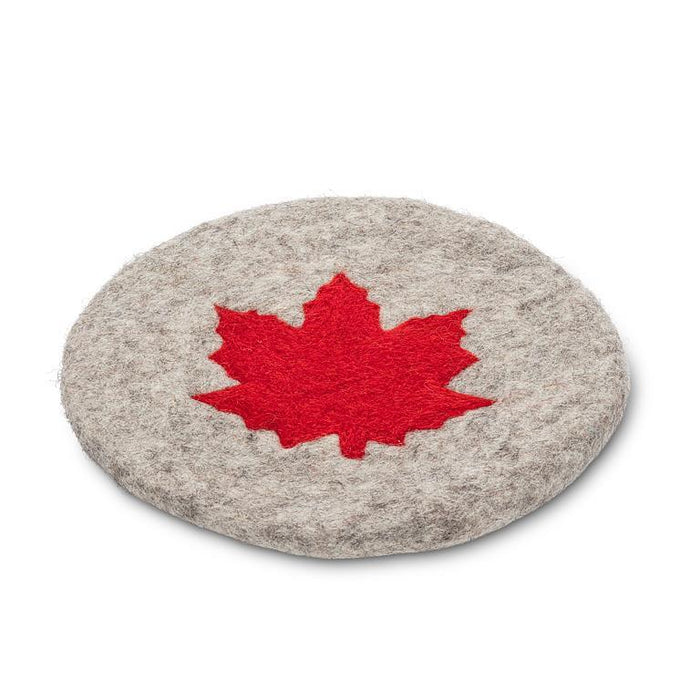 Abbott Felt Trivet Grey Maple Leaf - Bear Country Kitchen
