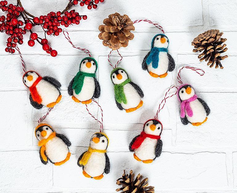 Abbott Felt Ornament Penguin With Hat