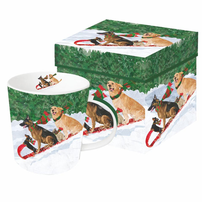 PPD New Bone China Mug In Giftbox Tobogganing Dogs - Bear Country Kitchen