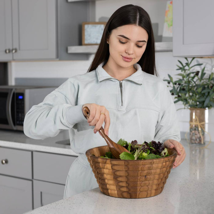 Ironwood Acacia Beehive Salad Bowl - Bear Country Kitchen