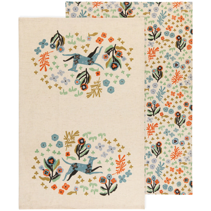 Danica Studio Linen Blend Dishtowel Set Of 2 Dogwood - Bear Country Kitchen