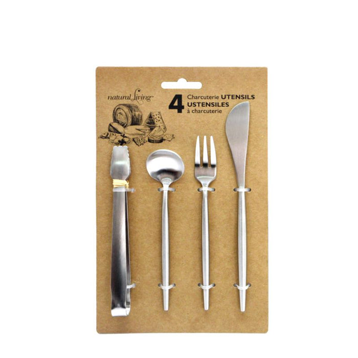 Natural Living Charcuterie Utensil Set Of 4 Stainless - Bear Country Kitchen