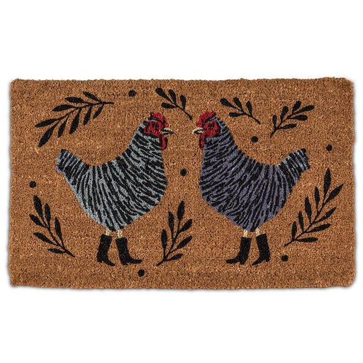 Abbott Coir Doormat Grey Chickens - Bear Country Kitchen