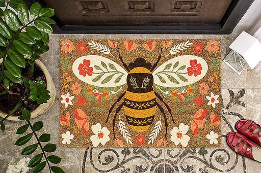 Abbott Coir Doormat Floral Bee - Bear Country Kitchen