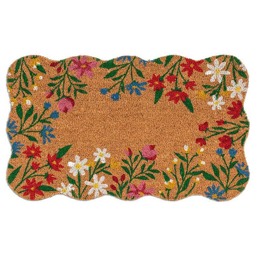 Abbott Coir Doormat Floral Border Scallop - Bear Country Kitchen