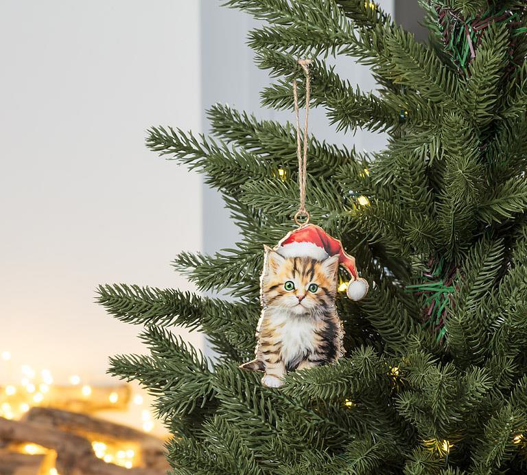 Abbott Ornament Kitten in Santa Hat