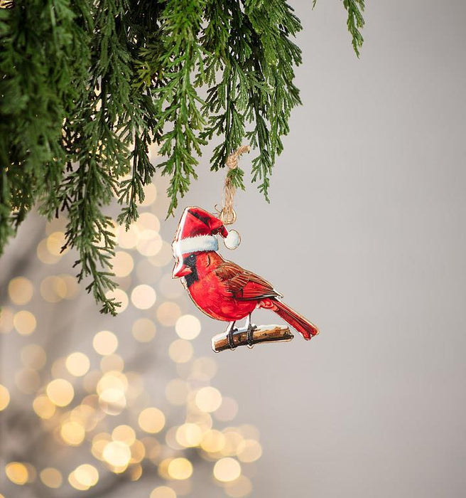 Abbott Ornament Cardinal With Santa Hat