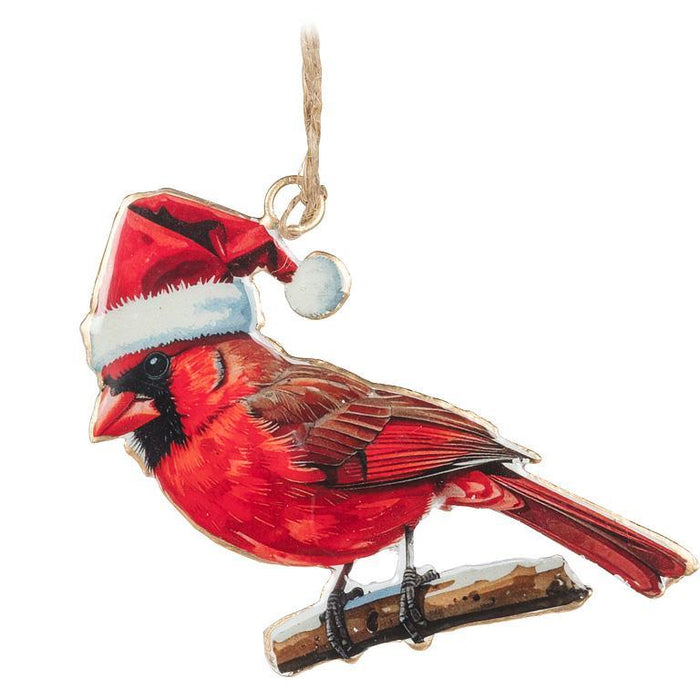 Abbott Ornament Cardinal With Santa Hat