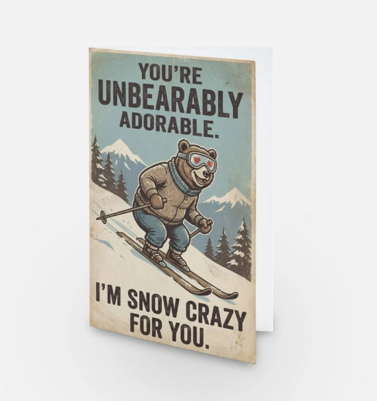 Sofs Design Greeting Card Snow Crazy For You Bear - Bear Country Kitchen