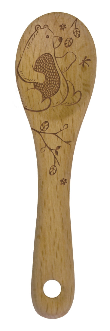 Talisman Designs Beechwood Mini Spoon Bear Etched - Bear Country Kitchen