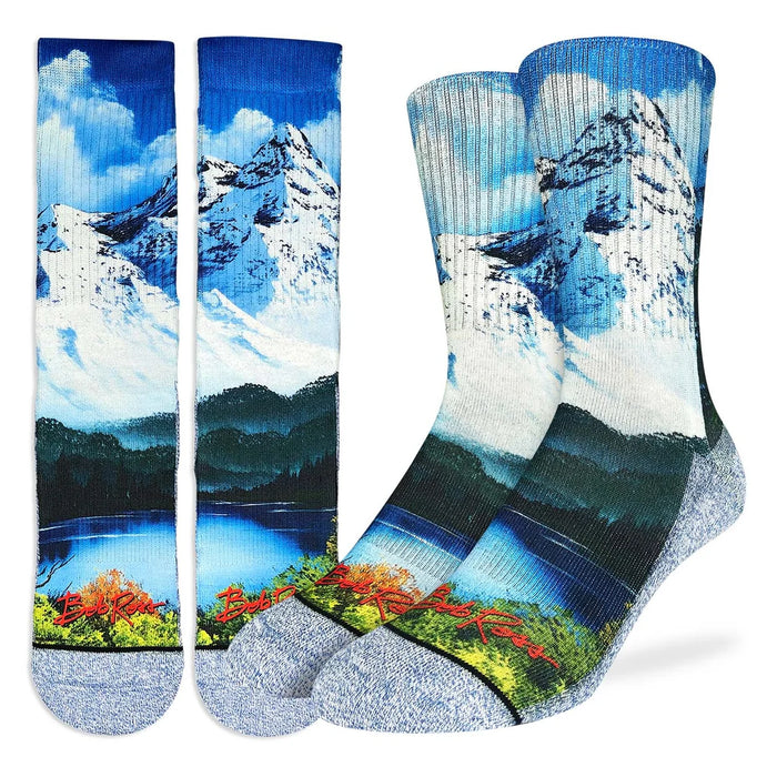 Good Luck Sock Active Fit Men Bob Ross Mountain & Lake