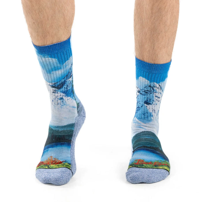 Good Luck Sock Active Fit Men Bob Ross Mountain & Lake