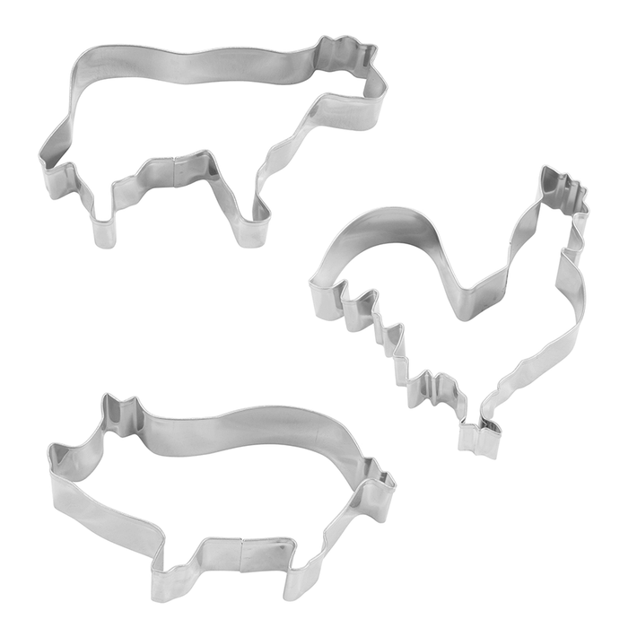 R&M Cookie Cutter Set Of 3 Farm Animals