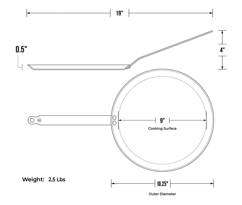 DeBuyer Steel Mineral B Crepe Pan 26CM - Bear Country Kitchen