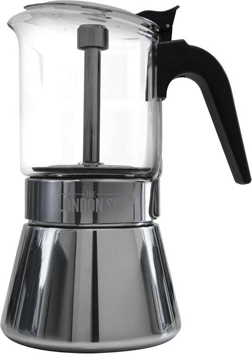 The London Sip Stainless Steel Espresso Maker - Glass Carafe 6 Cup - Bear Country Kitchen