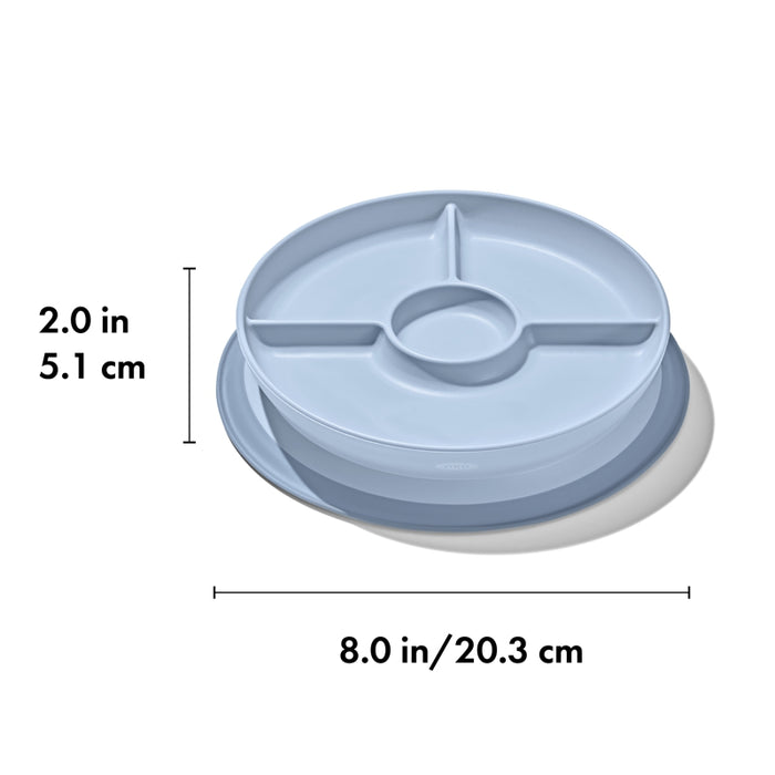 OXO TOT Stick & Stay Suction Divided Plate Dusk