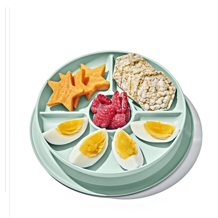 OXO TOT Stick & Stay Suction Divided Plate Opal