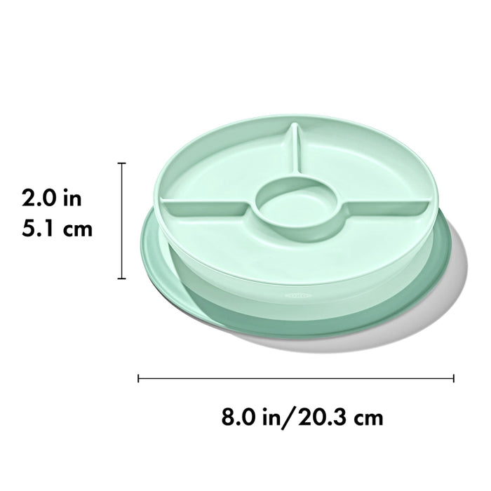 OXO TOT Stick & Stay Suction Divided Plate Opal