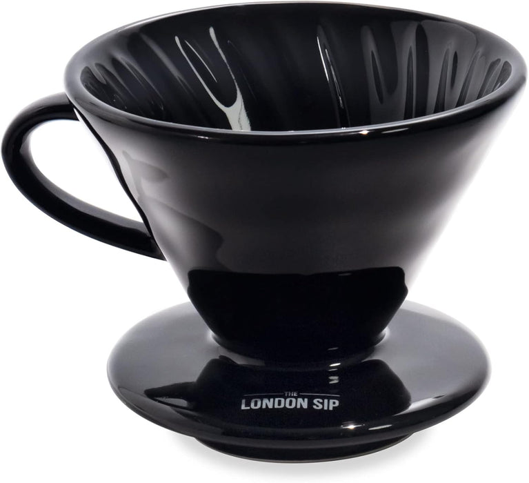 The London Sip Ceramic Coffee Dripper, 1-4 Cup, Black - Bear Country Kitchen