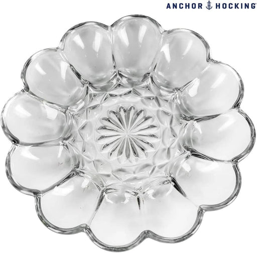 Anchor Hocking Glass Deviled Egg Plate - Bear Country Kitchen