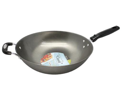 EMF Traditional Flat Bottom Cast Iron Wok 34CM - Bear Country Kitchen