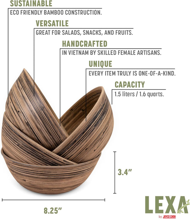 Lexa Salad Bowl Set Black 12"/10"/8" - Bear Country Kitchen