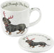 Wrendale Mug & Coaster Set Dachshund Snow - Bear Country Kitchen