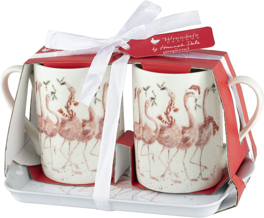 Wrendale  FLAMINGO  BEL TRAY & 2 MUGS - Bear Country Kitchen