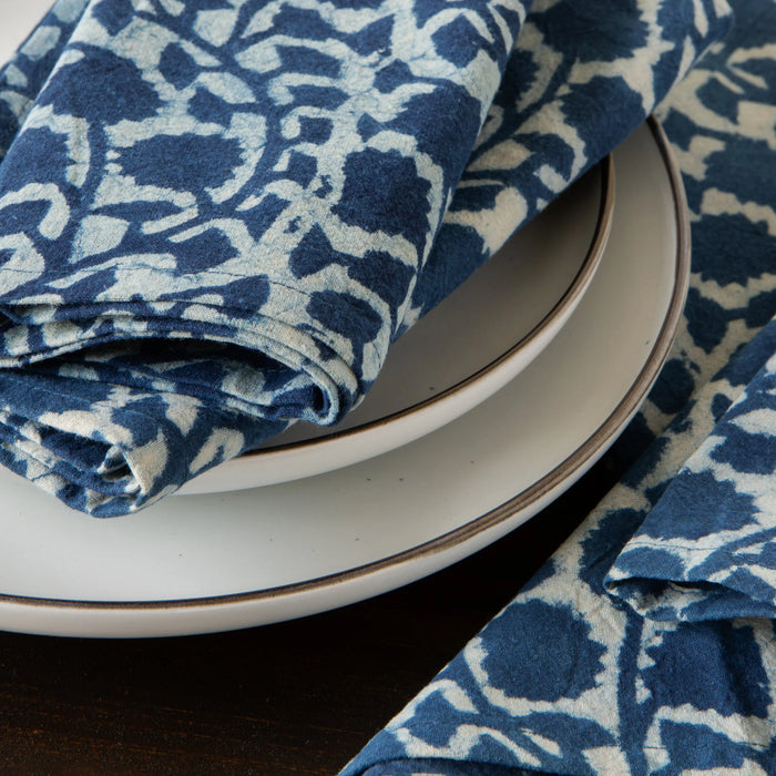 Danica Heirloom Block Print Napkin Set Of 4 Vinebloom - Bear Country Kitchen