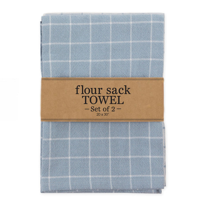 Design Imports Floursack Teatowels Set of 2 - Dusty Blue - Bear Country Kitchen
