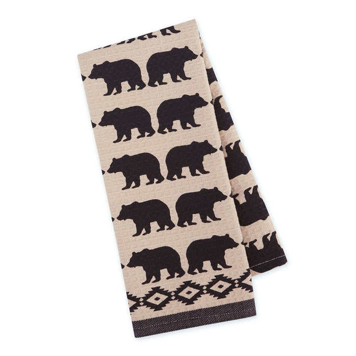 Design Imports Waffle Tea Towel - Bears - Bear Country Kitchen
