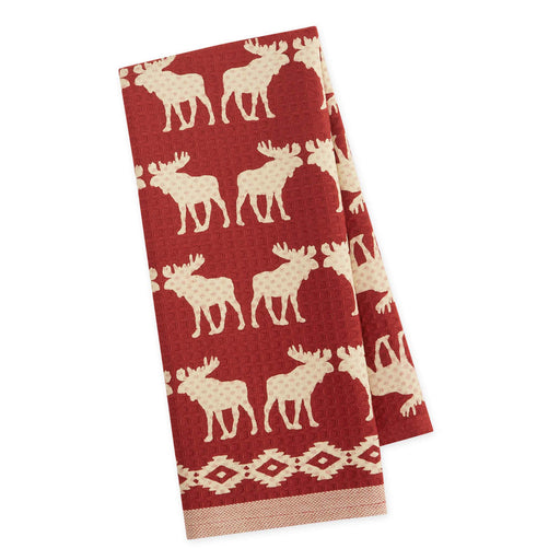 Design Imports Waffle Tea Towel - Moose - Bear Country Kitchen