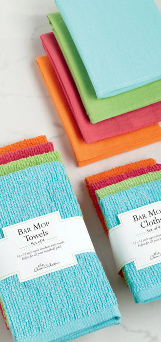 Design Imports Bar Mop Towels Set Of 4 Bright - Bear Country Kitchen