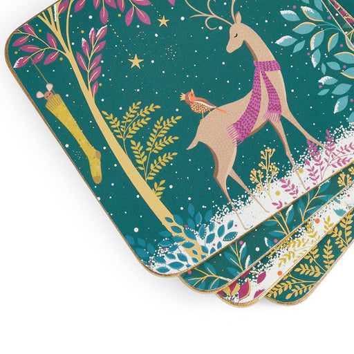 Sara Miller Coaster Set Of 4 Woodland Tales - Bear Country Kitchen
