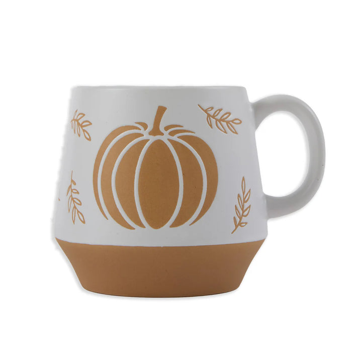 Design Imports Ceramic Pumpkin Mug White - Bear Country Kitchen
