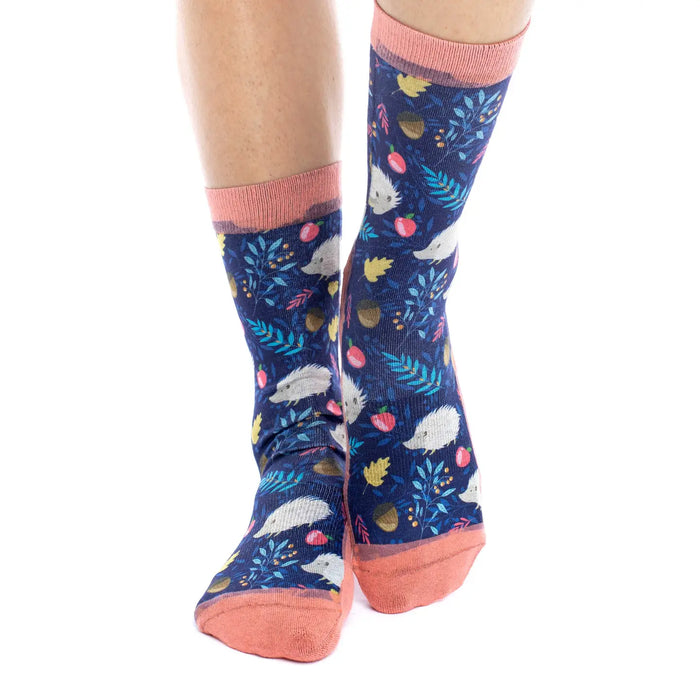 Good Luck Sock Active Fit Women White Hedgehogs