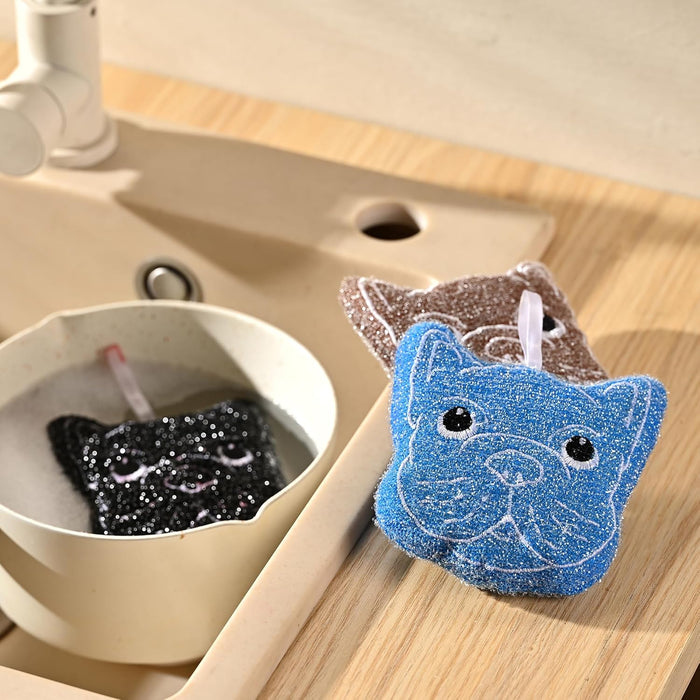 Foxrun Bulldog Sponges Set Of 3 - Bear Country Kitchen