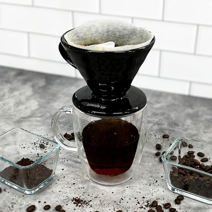 The London Sip Ceramic Coffee Dripper, 1-4 Cup, Black - Bear Country Kitchen