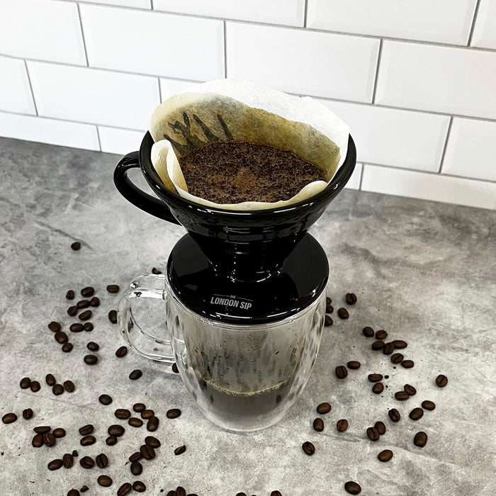 The London Sip Ceramic Coffee Dripper, 1-4 Cup, Black - Bear Country Kitchen