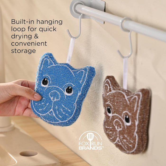Foxrun Bulldog Sponges Set Of 3 - Bear Country Kitchen