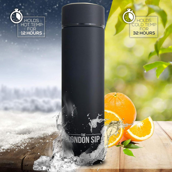 The London Sip Infuser Bottle 16oz Black - Bear Country Kitchen