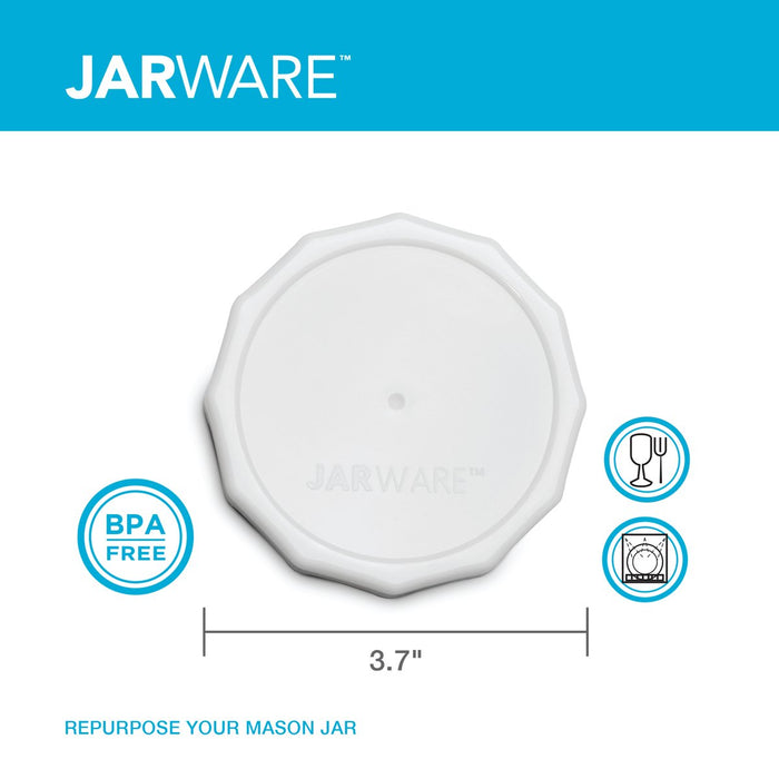 Jarware White Jar Lids Wide Mouth Set Of 4 - Bear Country Kitchen