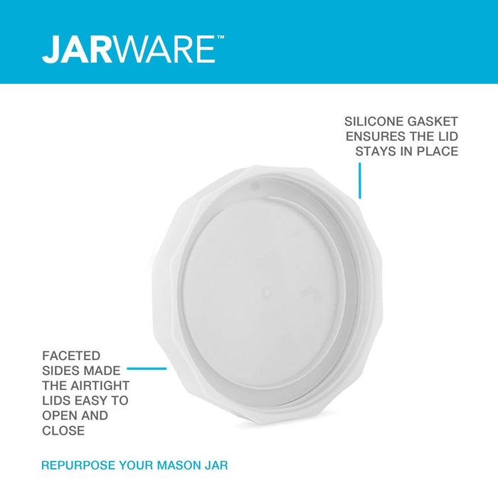 Jarware White Jar Lids Wide Mouth Set Of 4 - Bear Country Kitchen