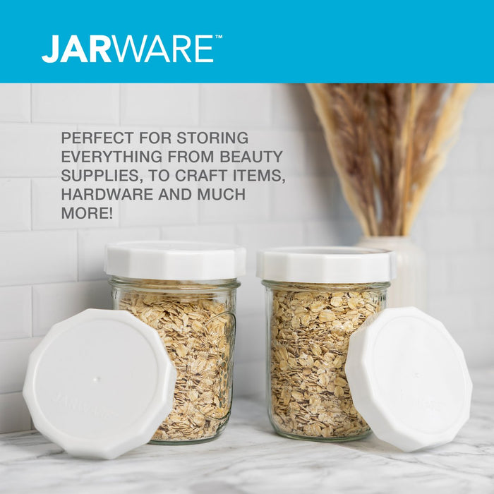 Jarware White Jar Lids Wide Mouth Set Of 4 - Bear Country Kitchen