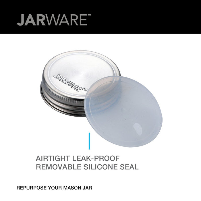 Jarware Set of 8 Stainless Steel Jar Lids Regular Mouth - Bear Country Kitchen