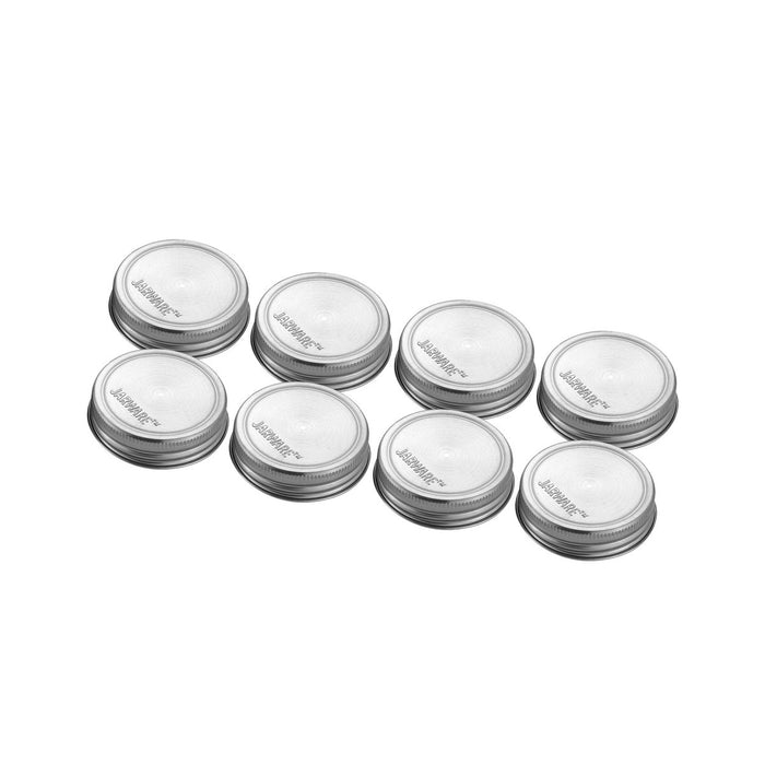 Jarware Set of 8 Stainless Steel Jar Lids Regular Mouth - Bear Country Kitchen