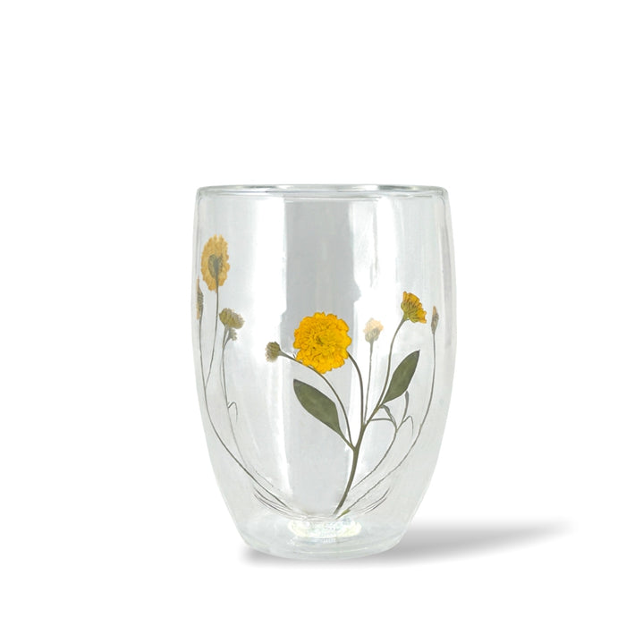 Danesco Double Walled Glass Yellow Flower - Bear Country Kitchen