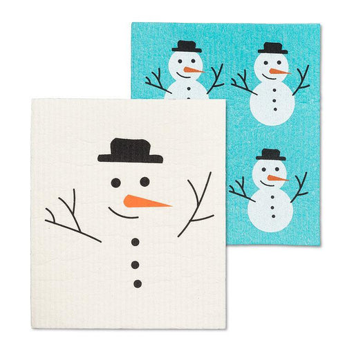 Abbott Set Of 2 Swedish Dishcloths Snowman - Bear Country Kitchen