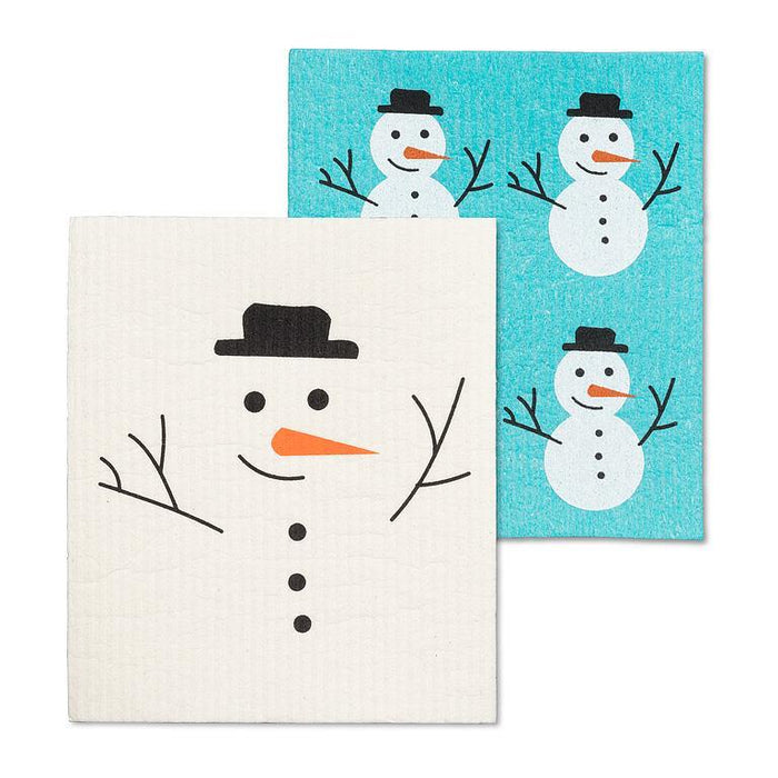 Abbott Set Of 2 Swedish Dishcloths Snowman - Bear Country Kitchen